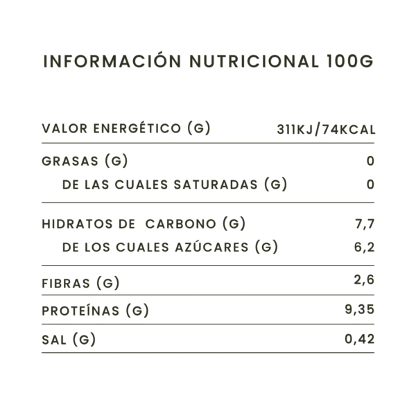 tabla nutricional cremoso proteico compota