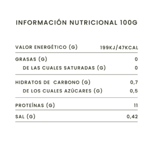tabla nutricionales cremoso de huevo proteico zero